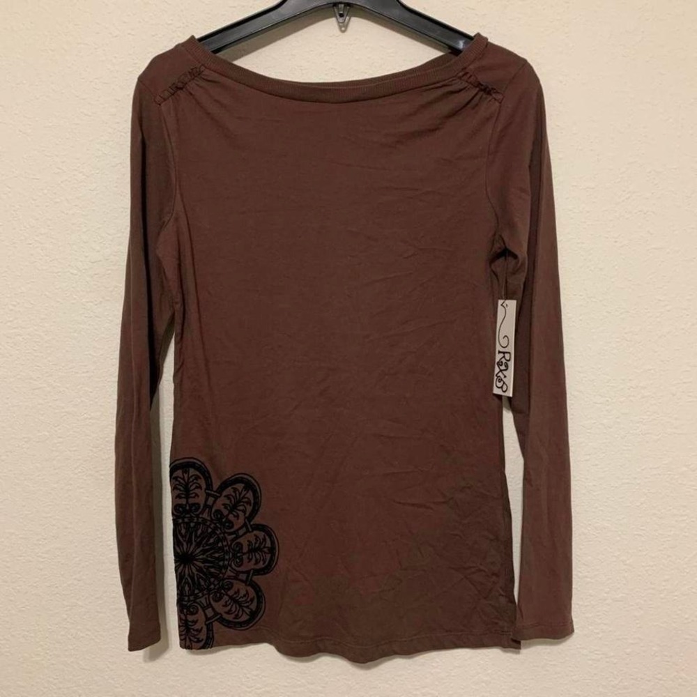 RXB Brown Cotton Long Sleeve Shirt Small